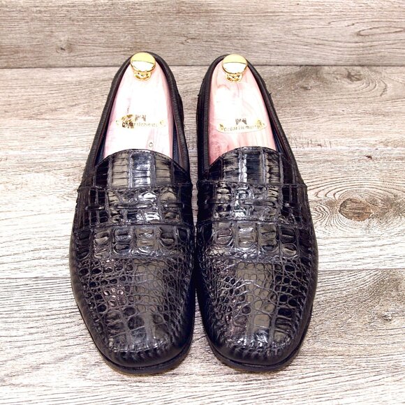 Florsheim Glossy Black Textured Loafers main image 4